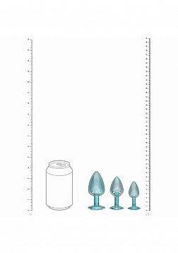 Ouch! - Paris Collection - Metal Anal Plug Set - Blue