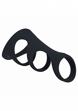 LEVELZ - 3 Loop Silicone Cock Ring - Black