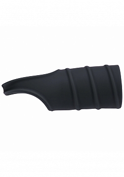 LEVELZ - Silicone Cock Ring & Ribbed Sleeve - Black