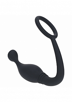 LEVELZ - Silicone Cock Ring with Prostate Stimulator - L - Black