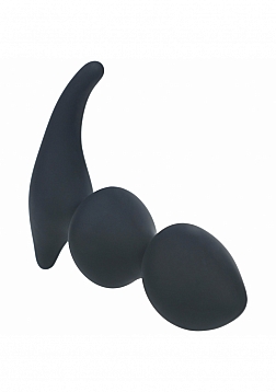 LEVELZ - Full Double Ripple Silicone Prostate Massager - Black