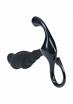 LEVELZ - Rippled with Hard Loop Silicone Prostate Massager - S - Black