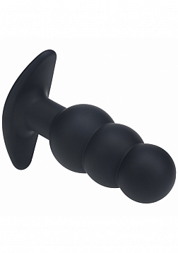 LEVELZ - Tri Bulb Vibrating Silicone Anal Plug - Black