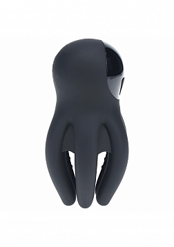 LEVELZ - Digital Vibrating Silicone Penis Head Stimulator with Tentacles - Black