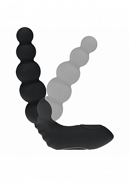 LEVELZ - Vibrating - Heating - Bendable - Tapping Beaded Silicone Prostate Stimulator - Black