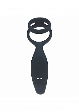 LEVELZ - Vibrating Silicone Prostate Stimulator with Cock & Ball Ring - Black