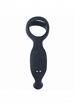 LEVELZ - Vibrating Silicone Prostate Stimulator with Tri O Cock Ring - Black