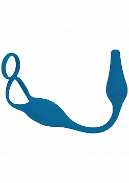 LEVELZ - Vibrating Silicone Prostate Stimulator with Cock & Ball Ring - Teal