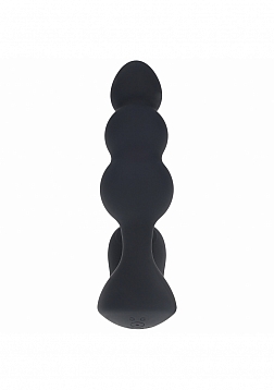 LEVELZ - Dual Motor Remote Control Beaded Vibrating Liquid Silicone Prostate Stimulator - Black