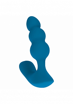 LEVELZ - Dual Motor Remote Control Beaded Vibrating Liquid Silicone Prostate Stimulator - Teal