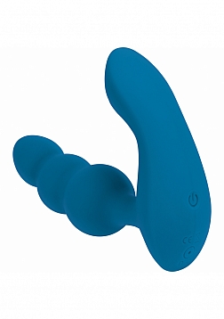 LEVELZ - Dual Motor Remote Control Beaded Vibrating Liquid Silicone Prostate Stimulator - Teal