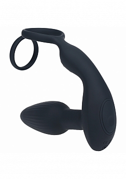 LEVELZ - Dual Vibrating Remote Control & Rotating Beads Silicone Prostate Stimulator with Cock & Bal