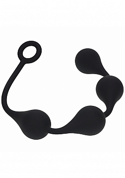 LEVELZ - Waterdrop Silicone Anal Balls - L - 40mm - Black