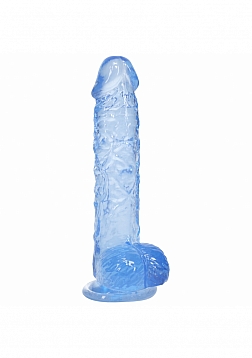 Realrock - Crystal Clear - Realistic Dildo with Balls - 5" - Blue