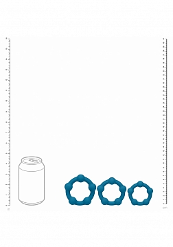 LEVELZ - Beaded Silicone Cock Ring Set of 3 (35mm, 40mm, 45mm) - Teal