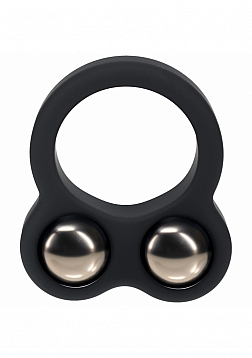 LEVELZ - Liquid Silicone Double Weighted Ball Cock Ring - Black