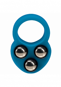 LEVELZ - Liquid Silicone Triple Weighted Ball Cock Ring - Teal