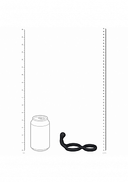 LEVELZ - Silicone Double Cock Ring with Anal Stimulator - Black