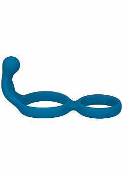 LEVELZ - Silicone Double Cock Ring with Anal Stimulator - Teal