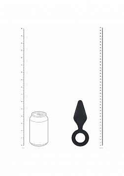LEVELZ - Silicone Anal Plug with Loop - Large - Black