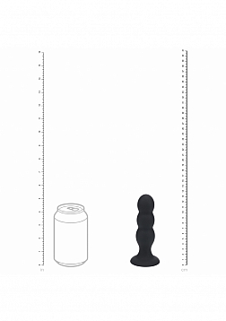LEVELZ - Tri Rattle Liquid Silicone Anal Plug - Large - Black