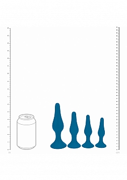 LEVELZ - Slim Silicone Anal Plug Kit of 4 (S,M,L,XL) - Teal