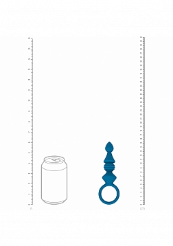 LEVELZ - Ribbed Silicone Anal Probe with Loop - Teal