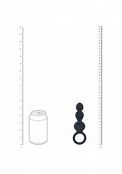 LEVELZ - Beaded Silicone Anal Probe with Loop - Black