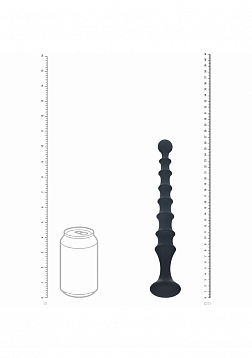 LEVELZ - Ribbed Silicone Flared Anal Probe - Black