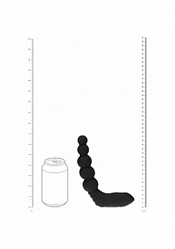 LEVELZ - Vibrating - Heating - Bendable - Tapping Beaded Silicone Prostate Stimulator - Black
