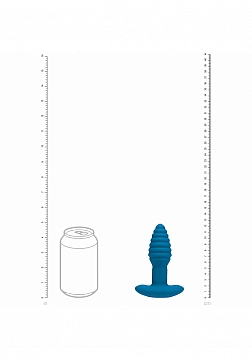 LEVELZ - Remote Control Vibrating & Rotating Ribbed Silicone Anal Plug - Teal