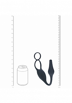 LEVELZ - Vibrating Silicone Prostate Stimulator with Cock & Ball Ring - Black