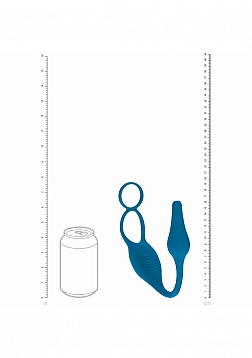 LEVELZ - Vibrating Silicone Prostate Stimulator with Cock & Ball Ring - Teal