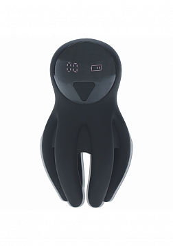 LEVELZ - Digital Vibrating Silicone Penis Head Stimulator with Tentacles - Black