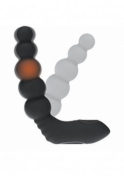 LEVELZ - Vibrating - Heating - Bendable - Tapping Beaded Silicone Prostate Stimulator - Black