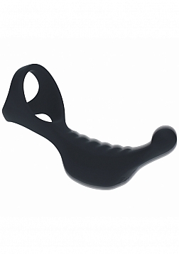 LEVELZ - Vibrating Silicone Prostate Stimulator with Tri O Cock Ring - Black