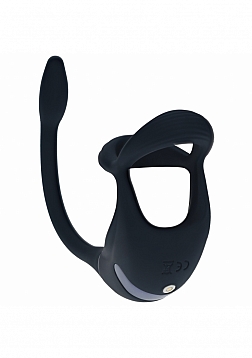 LEVELZ - Remote Control Vibrating Silicone Tri O Cock Ring with Prostate Stimulator - Black