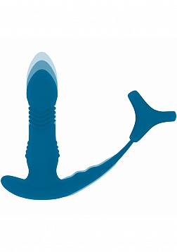 LEVELZ - Vibrating & Thrusting Silicone Prostate Massager with Tri O Cock Ring - Teal
