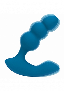 LEVELZ - Dual Motor Remote Control Beaded Vibrating Liquid Silicone Prostate Stimulator - Teal