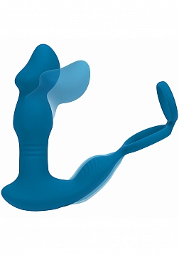 LEVELZ - Remote Control Vibrating, Thrusting & Come-Hither Silicone Prostate Stimulator with Cock Ri