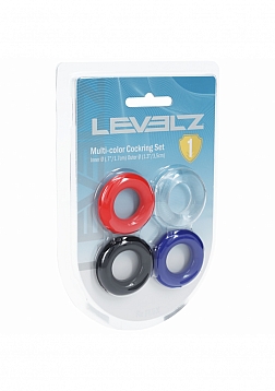 LEVELZ - Multi-color Cock Ring Set - 4 Colors - Multicolor