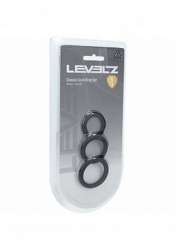 LEVELZ - Classic Silicone Cock Ring Set of 3 (XS/S/M) - Black