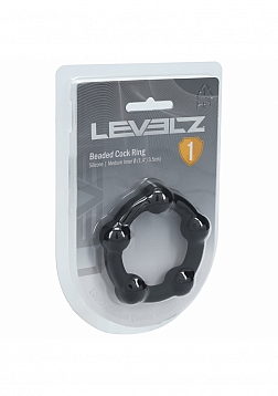 LEVELZ - Beaded Silicone Cock Ring - M - 35mm - Black