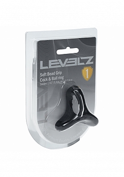 LEVELZ - Soft Bead Grip Silicone Cock & Ball Ring - Black