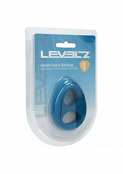 LEVELZ - Double Liquid Silicone Cock & Ball Ring - Teal
