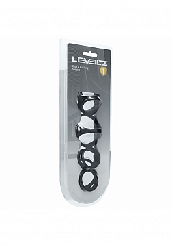 LEVELZ - Set of 4 Silicone Cock & Ball Rings - Black