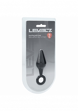 LEVELZ - Silicone Anal Plug with Loop - Small - Black