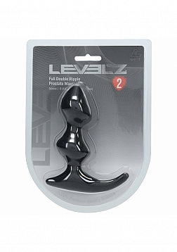 LEVELZ - Full Double Ripple Silicone Prostate Massager - Black