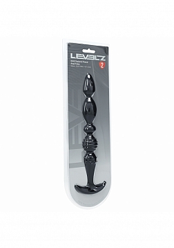 LEVELZ - Multi Textured Silicone Flared Anal Probe - Black