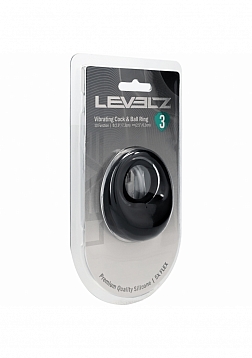 LEVELZ - Vibrating Liquid Silicone Cock & Ball Ring - Black